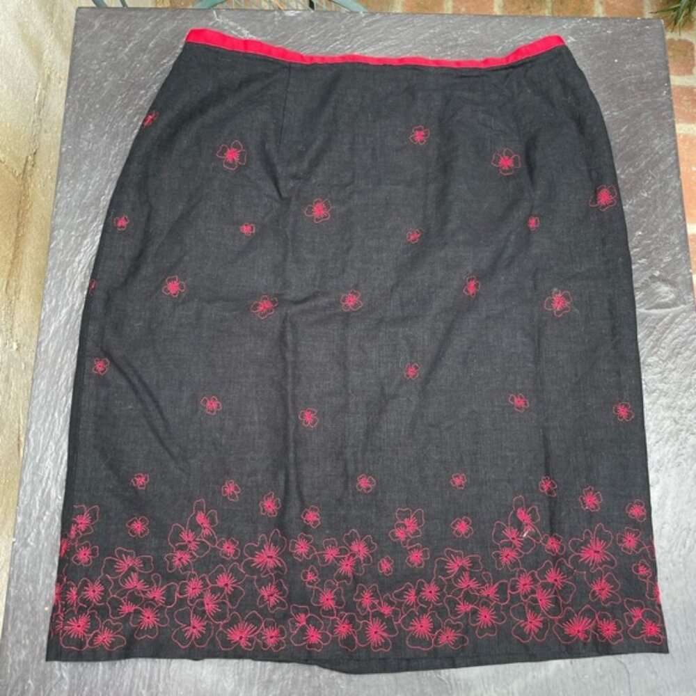 Alfani black floral pencil skirt